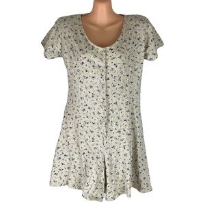 Vintage 2 Dye 4 Ditsy Floral Button Front Romper Size M